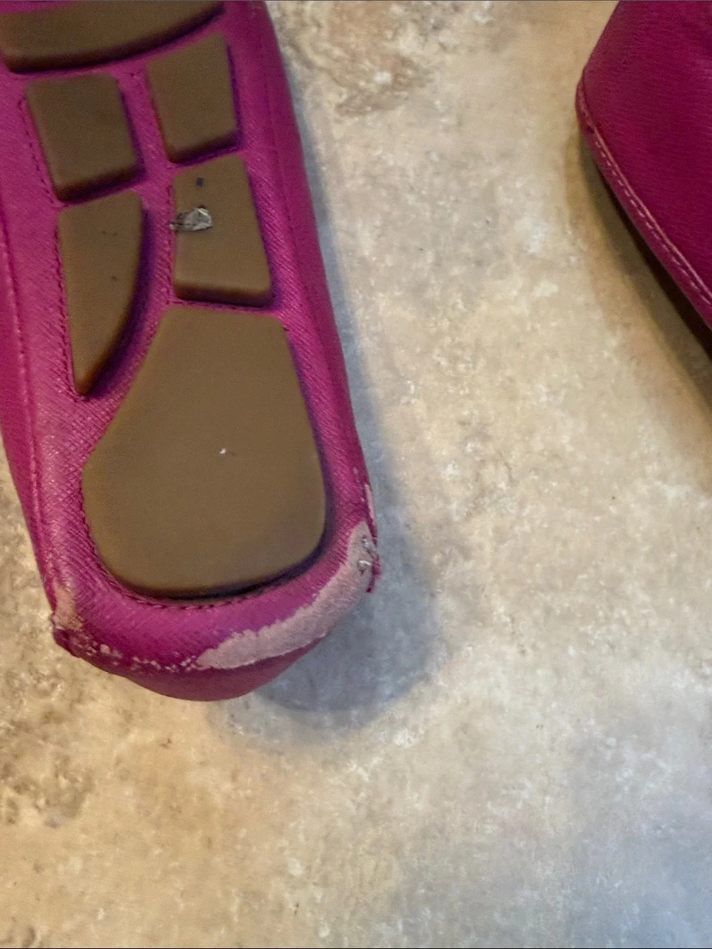 Michael Kors Hot Pink MK Logo Leather Ballet Flats